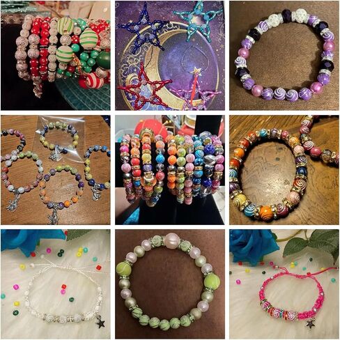 300pcs 8mm Gypsophila Acrylic Beads for Bracelet Jewelry Making, Rhinestone Inlaid Beads for DIY Craft and Beading in Saudi Arabia
