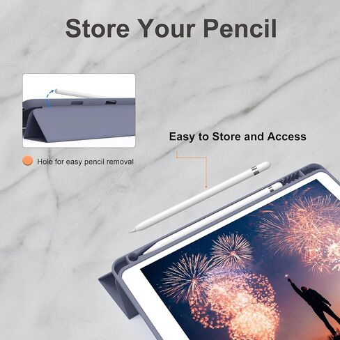 حافظة لجهاز iPad الجيل التاسع 2021/ حافظة iPad الجيل الثامن 2020 / حافظة iPad الجيل السابع 2019، حافظة من السيليكون مع حامل أقلام لجهاز iPad 9/8/7 10.2 بوصة، خاصية النوم/الاستيقاظ التلقائي، أخضر in Kuwait