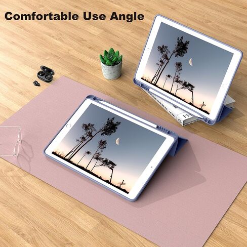 حافظة لجهاز iPad الجيل التاسع 2021/ حافظة iPad الجيل الثامن 2020 / حافظة iPad الجيل السابع 2019، حافظة من السيليكون مع حامل أقلام لجهاز iPad 9/8/7 10.2 بوصة، خاصية النوم/الاستيقاظ التلقائي، أخضر in Kuwait