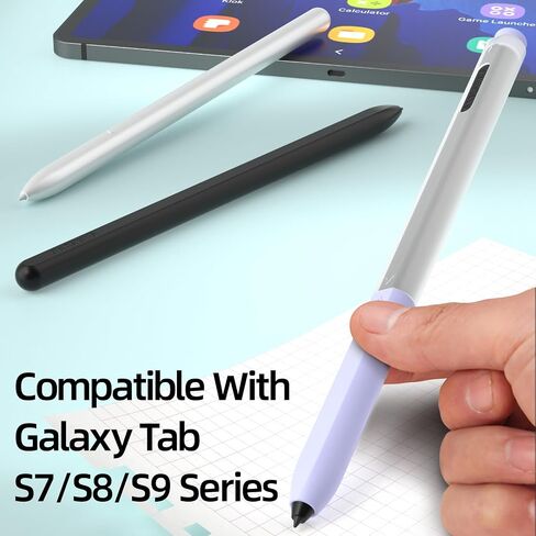 حافظة أقلام متوافقة مع حافظة قلم Samsung Galaxy Tab S7/S7+/S7 FE/S8/S8+/S8 Ultra/S9/S9+/S9 Ultra S، مع غطاء علوي وسفلي منفصل، غلاف سيليكون شفاف. (لون القرنفل) in Kuwait
