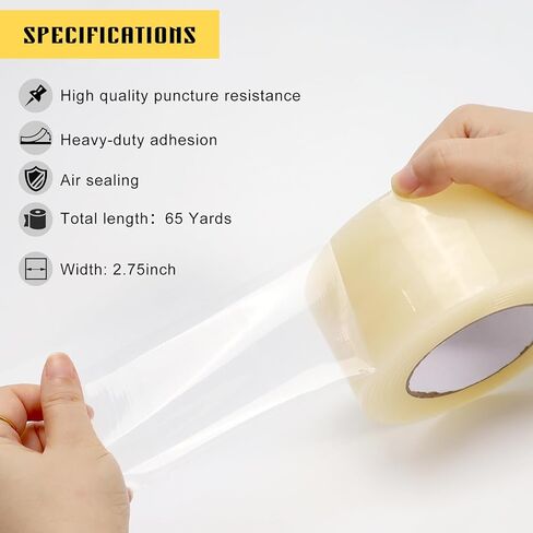 شريط إغلاق نافذة الطقس الشفاف مقاس 3 بوصة × 65 ياردة، شريط نافذة شفاف لفصل الشتاء، شريط لاصق لسدادة المسودة للأبواب والنوافذ وفجوات زجاج الدش in Kuwait