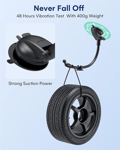 استبدال كأس شفط ZEEHOO للسيارة، حامل كأس شفط GPS [مفصل كروي 17 مم وذراع طويلة معقوفة] لشاحن السيارة اللاسلكي، حامل هاتف السيارة وGarmin Nuvi، لوحة القيادة والزجاج الأمامي in Kuwait