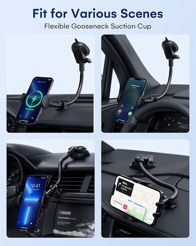 استبدال كأس شفط ZEEHOO للسيارة، حامل كأس شفط GPS [مفصل كروي 17 مم وذراع طويلة معقوفة] لشاحن السيارة اللاسلكي، حامل هاتف السيارة وGarmin Nuvi، لوحة القيادة والزجاج الأمامي in Kuwait