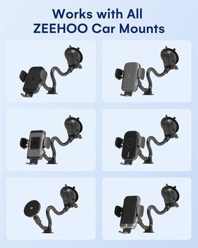 استبدال كأس شفط ZEEHOO للسيارة، حامل كأس شفط GPS [مفصل كروي 17 مم وذراع طويلة معقوفة] لشاحن السيارة اللاسلكي، حامل هاتف السيارة وGarmin Nuvi، لوحة القيادة والزجاج الأمامي in Kuwait