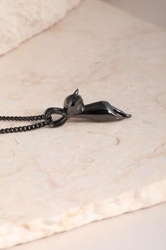 S.Leaf S925 Sterling Silver Cat Necklace Polish Mirror Silver Cat Pendant Necklace Cat Gifts for Cat Lovers in Saudi Arabia