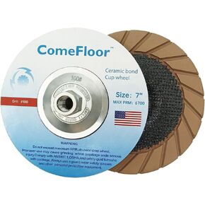 كوب طحن الخرسانة 7 "عجلة كوب من السيراميك الماس لطحن الأرضية ، يناسب 5/8"-11 شارع شارع ، 100# متوسطة in Kuwait