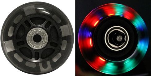 LED INLINE WHEELS 76mm 82a Skate Roller blade Ripstik Luggage LIGHT UP 2-Pack w/ Bearings in Saudi Arabia