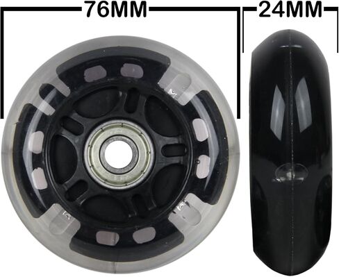 LED INLINE WHEELS 76mm 82a Skate Roller blade Ripstik Luggage LIGHT UP 2-Pack w/ Bearings in Saudi Arabia