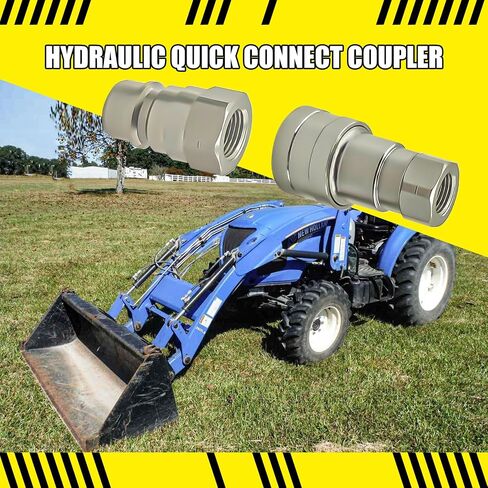 3/8'' AG - Hydraulic Quick Connect Coupler Set, Heavy-Duty Carbon Steel Coupling Fittings with 3/8" ISO Body and Dust Cap for Agriculture Construction Logging Equipment in Saudi Arabia