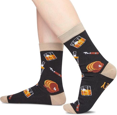 HAPPYPOP Bourbon Gifts for Men Women - Bourbon Whiskey Socks for Bourbon Lovers, Father's Day Gift for Dad in Kuwait