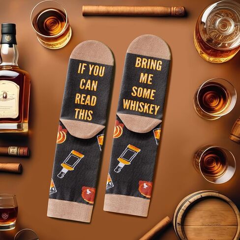 HAPPYPOP Bourbon Gifts for Men Women - Bourbon Whiskey Socks for Bourbon Lovers, Father's Day Gift for Dad in Kuwait