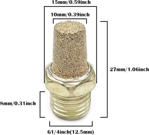 10pcs كاتم الصوت الهوائية الهوائية ، G1/8inch (9.5mm) ذكور كاتم الصوت العادم الهوائي in Saudi Arabia
