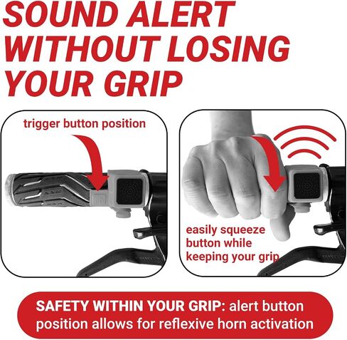 Electric Bike Horn with Quick Trigger Grip Up to 120 db Safety Alert and Rechargeable, Safety Within Grip by Yowl in Saudi Arabia
