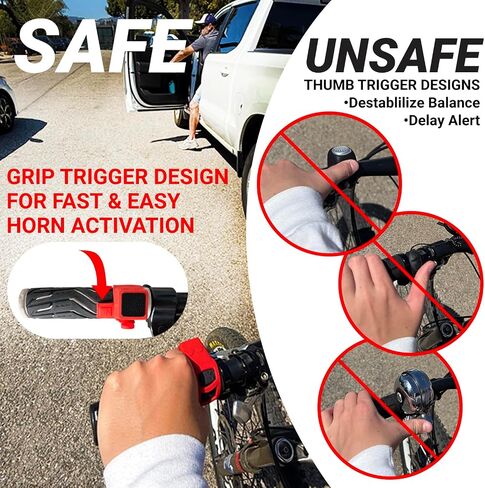 Electric Bike Horn with Quick Trigger Grip Up to 120 db Safety Alert and Rechargeable, Safety Within Grip by Yowl in Saudi Arabia
