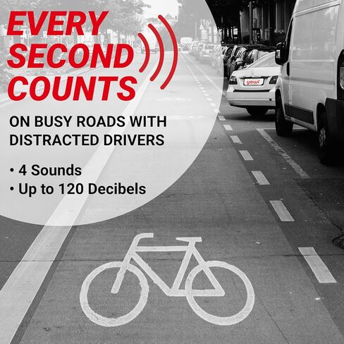 Electric Bike Horn with Quick Trigger Grip Up to 120 db Safety Alert and Rechargeable, Safety Within Grip by Yowl in Saudi Arabia