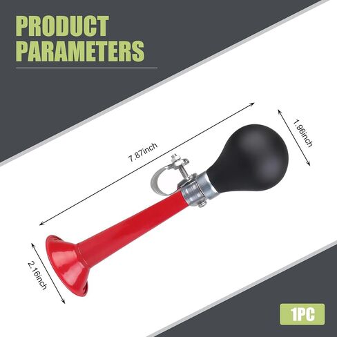 Shakas 1 PC Horncle Air Horn ، 7.87 "× 1.96" × 2.16 "PVC تذكير تحذير من سبيكة الحجم الكبير ، ملحق معدات الركوب ، مناسبة لمعظم الدراجات ، الدراجات الجبلية ، الدراجات الشاطئية (أحمر) in Saudi Arabia