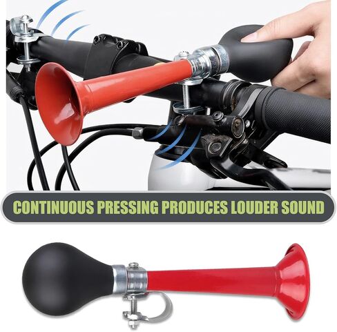 Shakas 1 PC Horncle Air Horn ، 7.87 "× 1.96" × 2.16 "PVC تذكير تحذير من سبيكة الحجم الكبير ، ملحق معدات الركوب ، مناسبة لمعظم الدراجات ، الدراجات الجبلية ، الدراجات الشاطئية (أحمر) in Saudi Arabia
