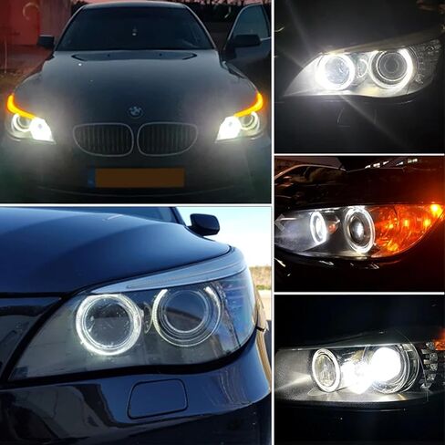 H8 LED Angel Eyes Halo Bulb Light Compatible For BMW E60 E61 E63 E64 E70 E90 E92 E70 E71 E82 E87 E89 1 3 5 Series X5/6 Z4/7 6000K Xenon Lamp 120W White in Kuwait