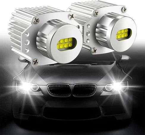 H8 LED Angel Eyes Halo Bulb Light Compatible For BMW E60 E61 E63 E64 E70 E90 E92 E70 E71 E82 E87 E89 1 3 5 Series X5/6 Z4/7 6000K Xenon Lamp 120W White in Kuwait