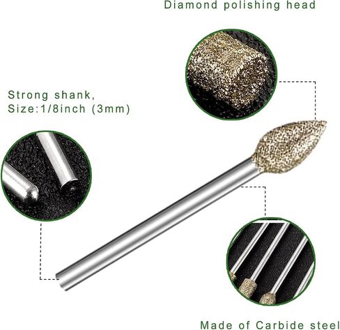مجموعة نحت الحجارة مجموعة التلميع الماس لأداة دولة دريميل ، و 50pcs إكسسوارات الأدوات الدوارة مع 1/8 '' الصخور الحجرية المجوهرات الزجاجية السيراميك الكوارتز الصلب in Saudi Arabia