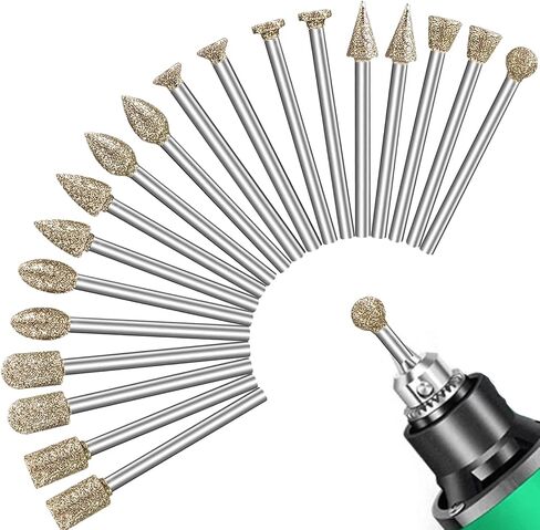 مجموعة نحت الحجارة مجموعة التلميع الماس لأداة دولة دريميل ، و 50pcs إكسسوارات الأدوات الدوارة مع 1/8 '' الصخور الحجرية المجوهرات الزجاجية السيراميك الكوارتز الصلب in Saudi Arabia