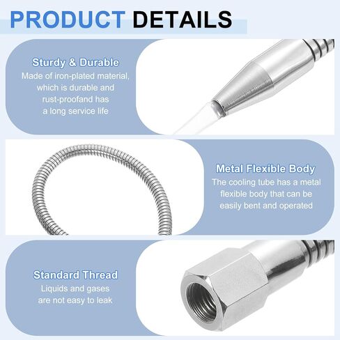 نظام رذاذ التزييت من Uxcell Mist ، 300 مم G1/4 "الخيط المعدني أنبوب تبريد زيت الماء المرن مع فوهة رأس مستدير لآلة التبريد CNC طحن المخرطة in Saudi Arabia