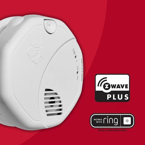 New 2025 First Alert SMCO410 Z-Wave Battery-Powered Smoke Detector & Carbon Monoxide Alarm, Works with Ring Alarm Base Station, Single Pack, White in Saudi Arabia