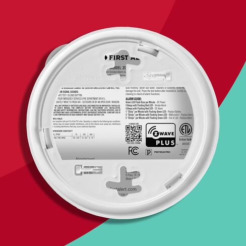 New 2025 First Alert SMCO410 Z-Wave Battery-Powered Smoke Detector & Carbon Monoxide Alarm, Works with Ring Alarm Base Station, Single Pack, White in Saudi Arabia