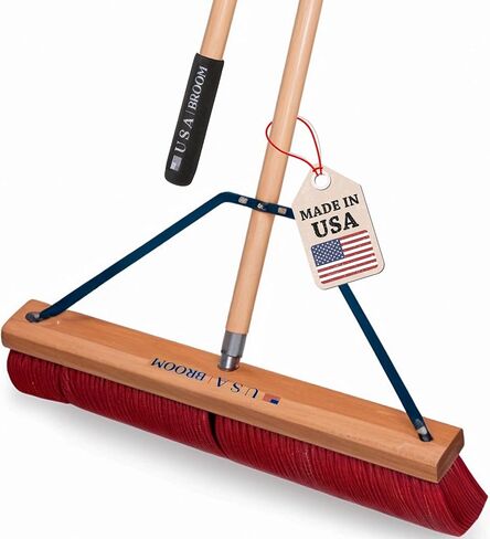 36" Heavy Duty Outdoor Push Broom with 60" Handle. Ideal for Ashpalt, Concrete & Heavy Debris. Durable American Made Steel Brackets-Stainless Steel Hardware. No Plastic. 100% Made in The USA. in Kuwait
