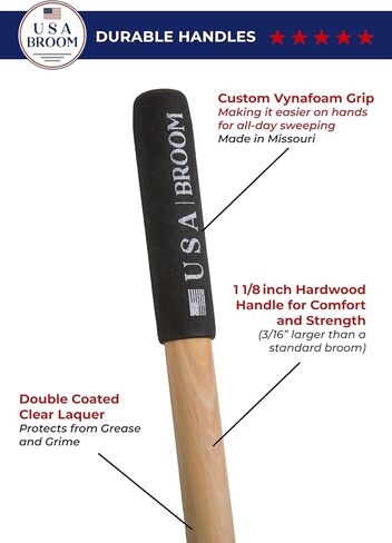 36" Heavy Duty Outdoor Push Broom with 60" Handle. Ideal for Ashpalt, Concrete & Heavy Debris. Durable American Made Steel Brackets-Stainless Steel Hardware. No Plastic. 100% Made in The USA. in Kuwait