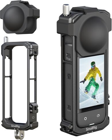 SmallRig Cage for Insta360 X5 Accessories, Aluminum Alloy Proteective Case for Insta360 x5 with Quick Release, Built-in Cold Shoe Mounts & 1/4" Threads, with Silicone Lens Guard Cap - 5195 in Saudi Arabia