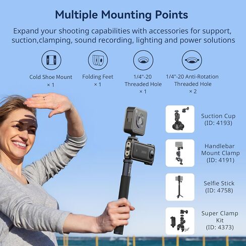 SmallRig Cage for Insta360 X5 Accessories, Aluminum Alloy Proteective Case for Insta360 x5 with Quick Release, Built-in Cold Shoe Mounts & 1/4" Threads, with Silicone Lens Guard Cap - 5195 in Saudi Arabia