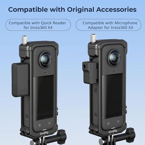 SmallRig Cage for Insta360 X5 Accessories, Aluminum Alloy Proteective Case for Insta360 x5 with Quick Release, Built-in Cold Shoe Mounts & 1/4" Threads, with Silicone Lens Guard Cap - 5195 in Saudi Arabia