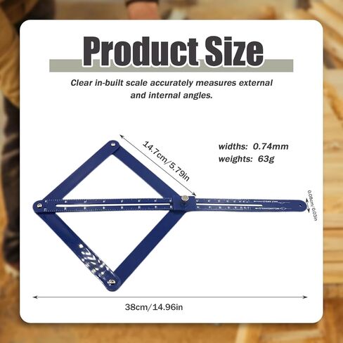 Corner Angle Finder Tool, Miter Saw Protractor with Scale, Miter Angle Finder, Digital Angle Scale (Blue) in Kuwait