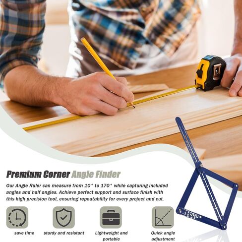 Corner Angle Finder Tool, Miter Saw Protractor with Scale, Miter Angle Finder, Digital Angle Scale (Blue) in Kuwait