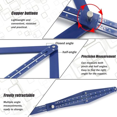 Corner Angle Finder Tool, Miter Saw Protractor with Scale, Miter Angle Finder, Digital Angle Scale (Blue) in Kuwait