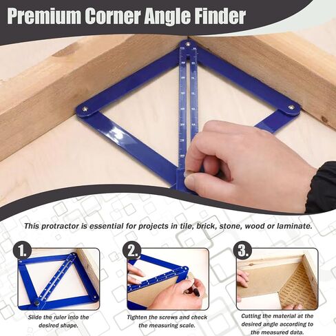 Corner Angle Finder Tool, Miter Saw Protractor with Scale, Miter Angle Finder, Digital Angle Scale (Blue) in Kuwait