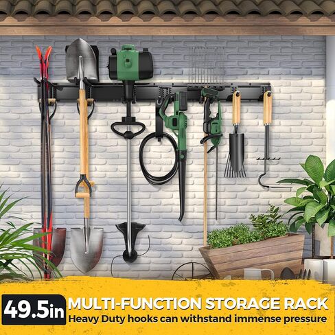 LBT 66 "أداة مرآب منظم جدار جدار - 720 رطلاً منظمًا لأدوات الحديقة مع خطافات قابلة للتعديل ، رف تخزين مرآب للمعادن الثقيلة ، حامل رف سقيفة مضاد للوقوف معلقة على الجليد in Kuwait