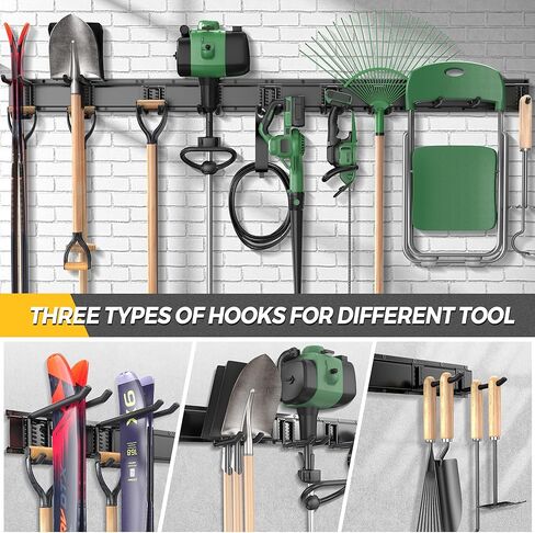 LBT 66 "أداة مرآب منظم جدار جدار - 720 رطلاً منظمًا لأدوات الحديقة مع خطافات قابلة للتعديل ، رف تخزين مرآب للمعادن الثقيلة ، حامل رف سقيفة مضاد للوقوف معلقة على الجليد in Kuwait