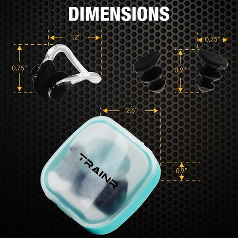 Nose Clip and Ear Plugs Swim Set Trnr-NCEP, Swimming Accessories for Women and Men, Nose Clip and Silicone Ear Plugs for Swimming, Reusable Waterproof Earplugs Swim Gear in Saudi Arabia