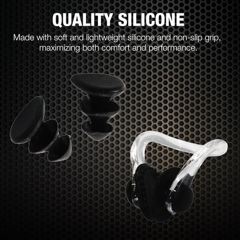 Nose Clip and Ear Plugs Swim Set Trnr-NCEP, Swimming Accessories for Women and Men, Nose Clip and Silicone Ear Plugs for Swimming, Reusable Waterproof Earplugs Swim Gear in Saudi Arabia