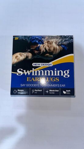 Swimming Ear Plugs, 2 Pairs Swimmers Earplugs for Adults Teens- Block Water Out, Ultra Soft, Custom Fit, Water Protection Reusable Plugs for Sailing Surfing Parasailing Diving Shower, Black in Saudi Arabia
