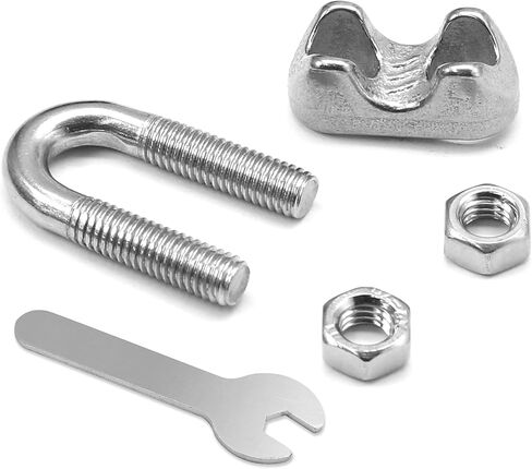 20 PCS 1/8 بوصة M3 حبل السلك مشبك مع وجع ، 304 مقاطع سلك الكابلات من الفولاذ المقاوم للصدأ ، u clamp clamp stitener in Saudi Arabia
