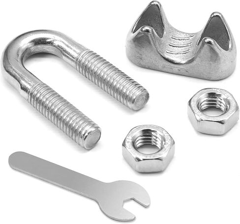 20 Pcs 1/8 Inch M3 Wire Rope Clamp with Wrench, 304 Stainless Steel Cable Clamps Wire Clips, U Bolt Clamp Saddle Fastener in Saudi Arabia