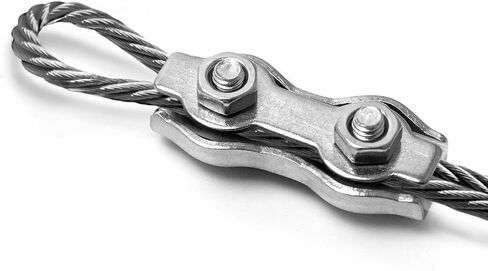 QWORK Cable Clamp, 20 Pcs M3 Stainless Steel Duplex 2 Post Wire Rope Clamps for 1/16" - 1/8" Diameter Wire Rope in Saudi Arabia