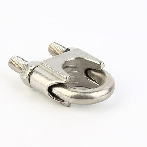 10pcs M10 ، 304 مشبك كبل حبل الحبل الفولاذ المقاوم للصدأ ، مشبك حبل سلك رأس المشبك على شكل حرف U ، فضية in Kuwait