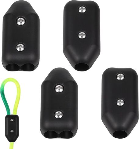 4 Pcs Reusable Rope Clamps, Rope Clamp 1/2 Inch Black Plastic Chain Connector Suitable for 9-10 mm Nylon or Braided Cord in Saudi Arabia