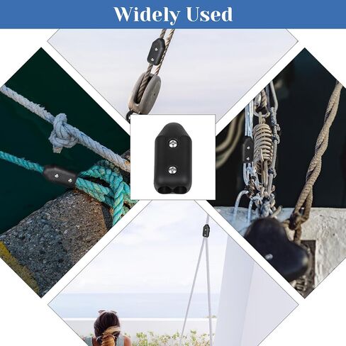 4 Pcs Reusable Rope Clamps, Rope Clamp 1/2 Inch Black Plastic Chain Connector Suitable for 9-10 mm Nylon or Braided Cord in Saudi Arabia