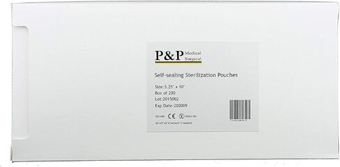 Sterilization Pouches 5.25"x10" Self-Sealing Autoclave Bags with Indicators for Professional Surgical Instrument Cleaning by P&P Medical Surgical (600) in Saudi Arabia