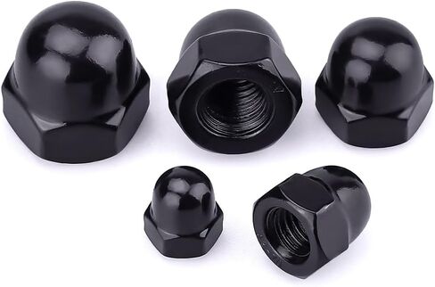 M8-1.25 Hex Head Acorn Cap Nuts, 304 Stainless Steel 18-8 Hexagon Head Acorn Dome Cap Nuts, Black Oxide Finish, Hex Drive, 10 PCS in Saudi Arabia